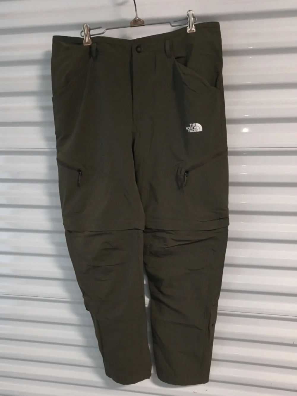 The North Face Exploration convertible zip off tapered utility trousers khaki